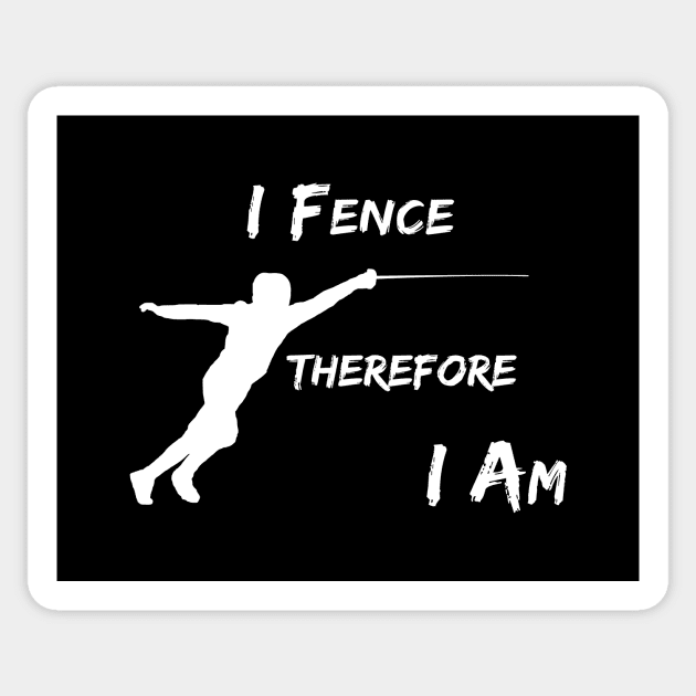 I Fence Therefore I Am Sticker by EliseDesigns